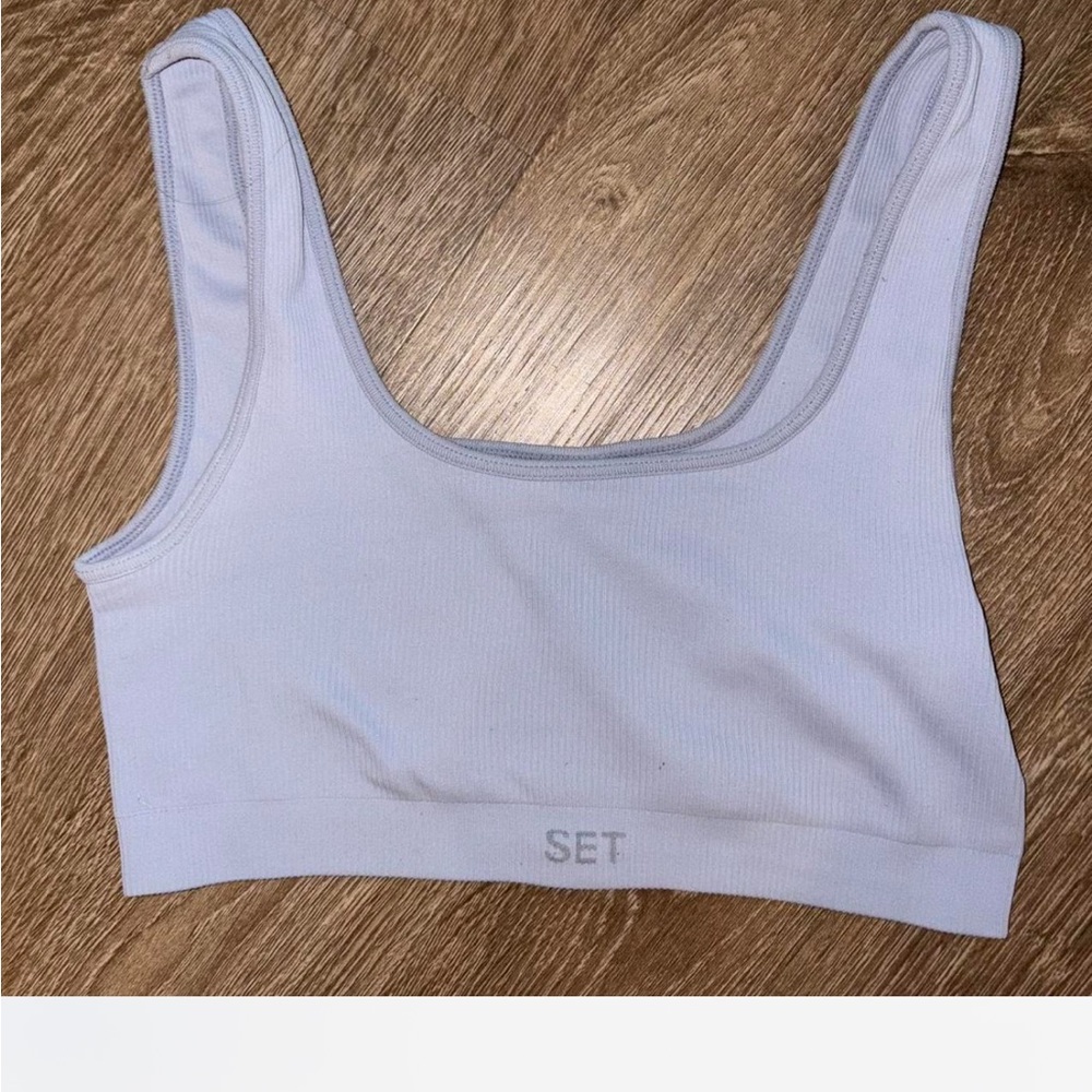 SET Active Light Blue Ribbed Sports Bra